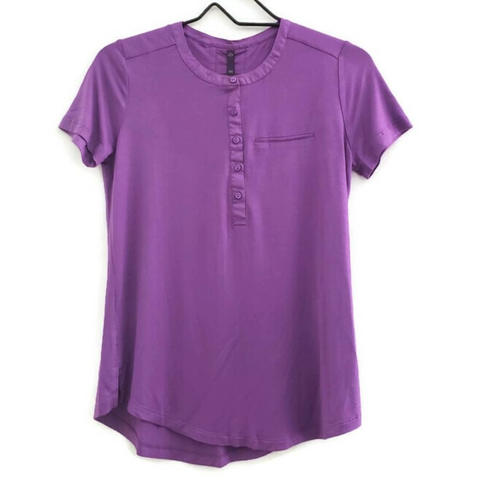 NYDJ Women's Half Button Crew Neck Cap Sleeves Blouse XXS - Picture 2 of 11